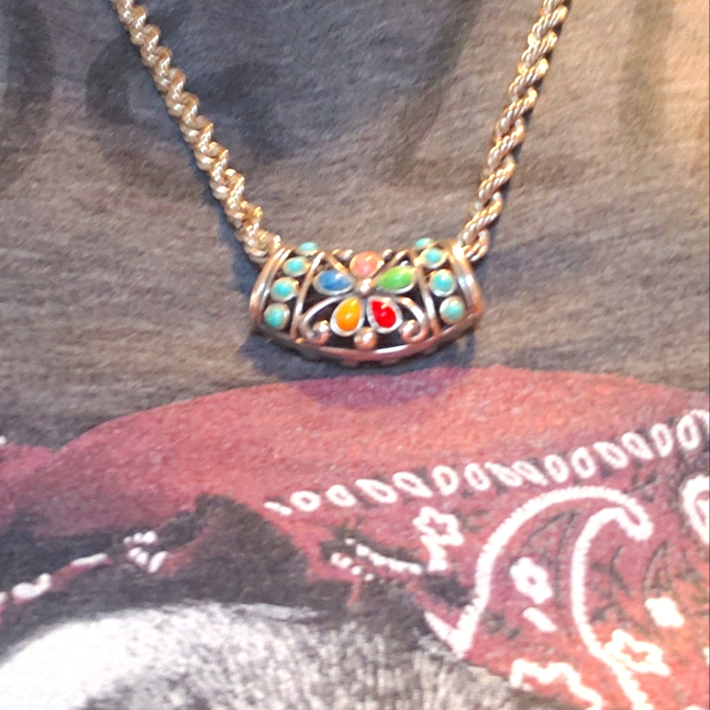 Vintage 925 Sterling Silver 30 " rope Chain with Pendent